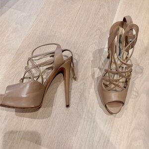 Brian Atwood Platform Strappy Peep-Toe High Heels Size 36 (6)